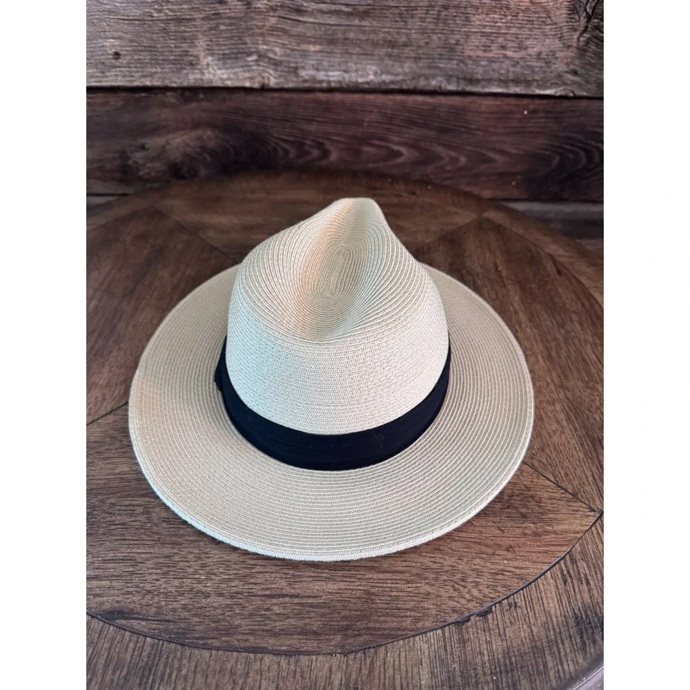 Stanton Australia SD800 Fine Toyo Straw Fedora Hat Cream Black M/L Adjustable